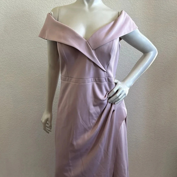 Xscape Off-Shoulder Pink Gown - Picture 4 of 9